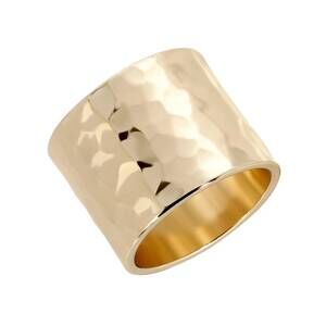 NEW EKLEXIC women's hammered wide ring in gold